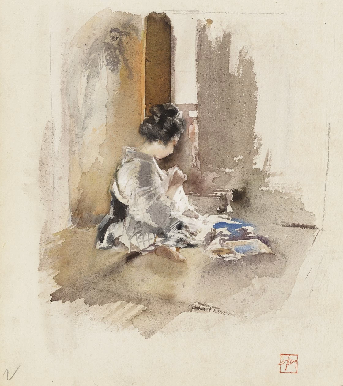 Ragazza Giapponese che Cuce - Sterling and Francine Clark Art Institute, Williamstown